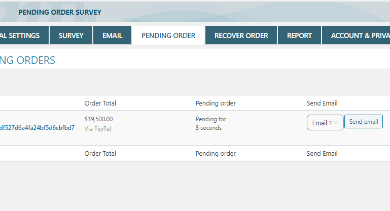 pending order